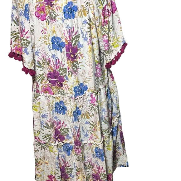 Matilda Jane Enchanted Garden Aloha Palm Printed Ruffle Dress Size Large - Picture 3 of 6